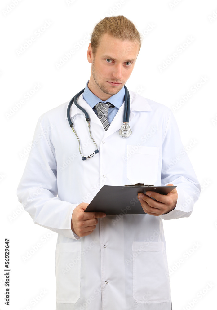 Portrait of doctor isolated on white Portrait of doctor isolated on white