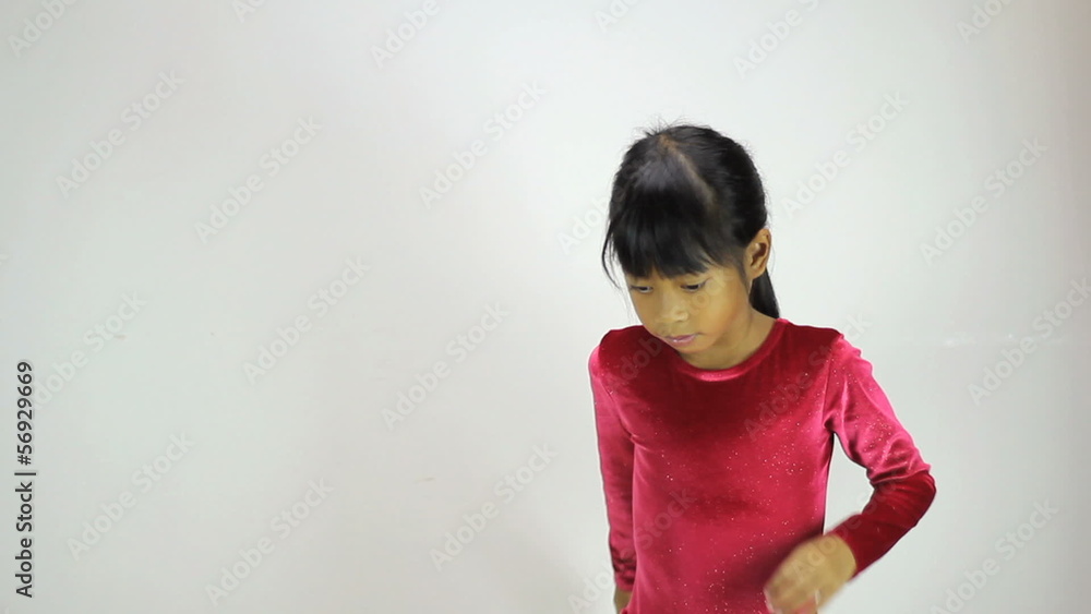 Cute Asian Girl Does Interpretive Dance