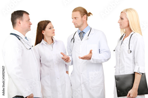 Medical workers isolated on...