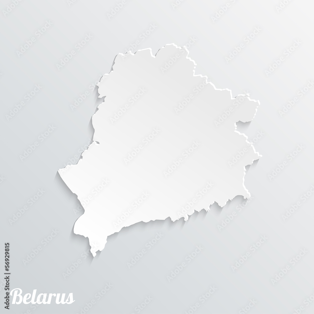 Abstract icon map of  Belarus on a gray background