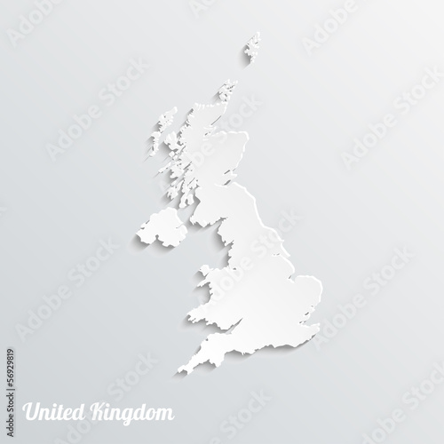 Abstract icon map of United Kingdom on a gray background