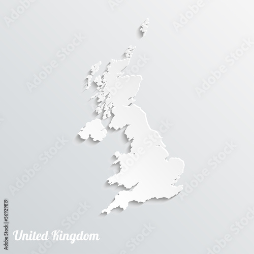 Abstract icon map of  United Kingdom on a gray background
