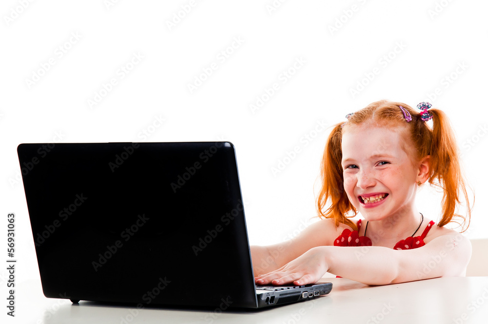 beautiful girl with a laptop