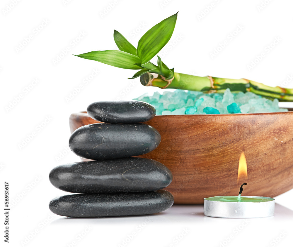 Obraz premium spa concept over white with sample text