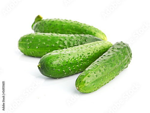 green cucumbers  isolated on white background