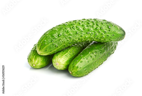 green cucumbers  isolated on white background