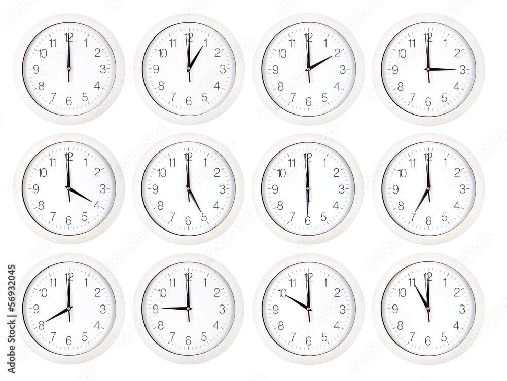 Set of clock faces Set of clock faces