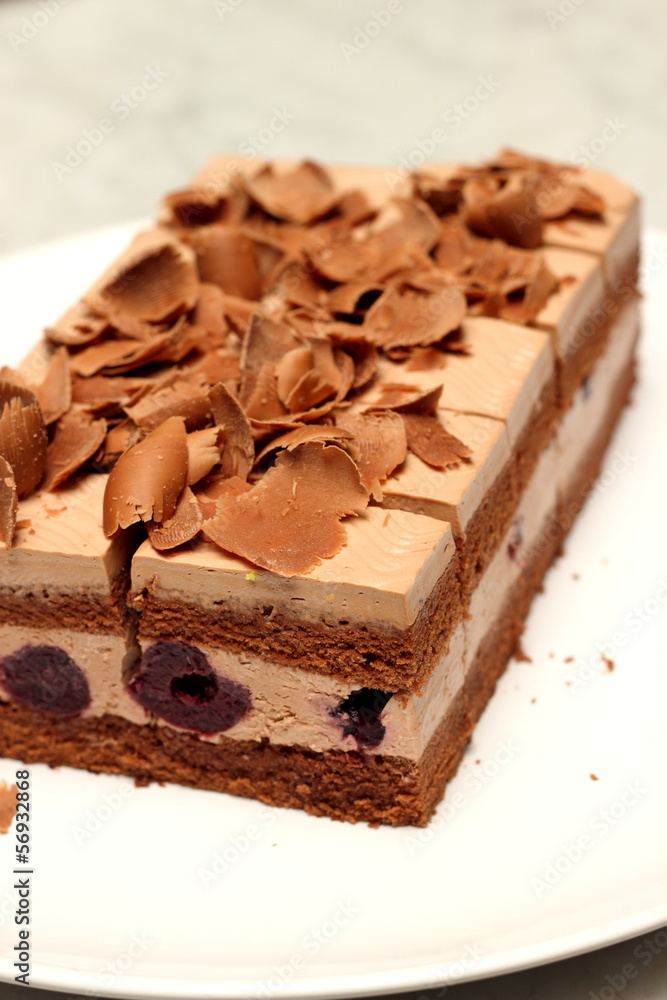 view of cake with a chocolate view of cake with a chocolate
