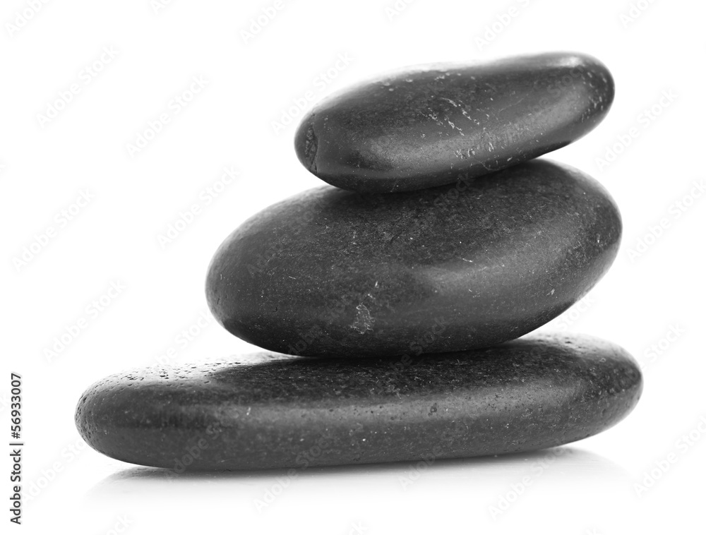 Growing piled up pebbles on a white background Growing piled up pebbles on a white background