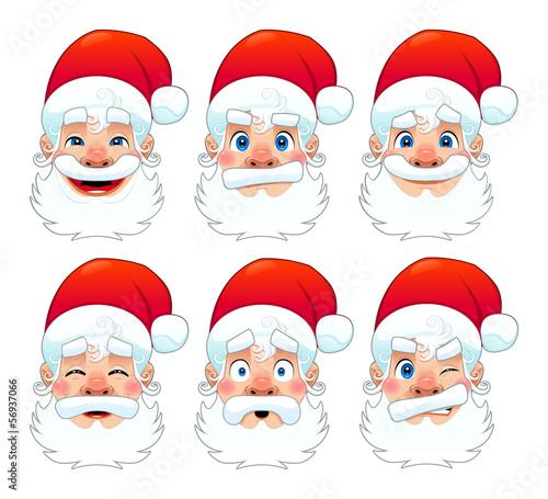 Santa Claus, multiple expressions.