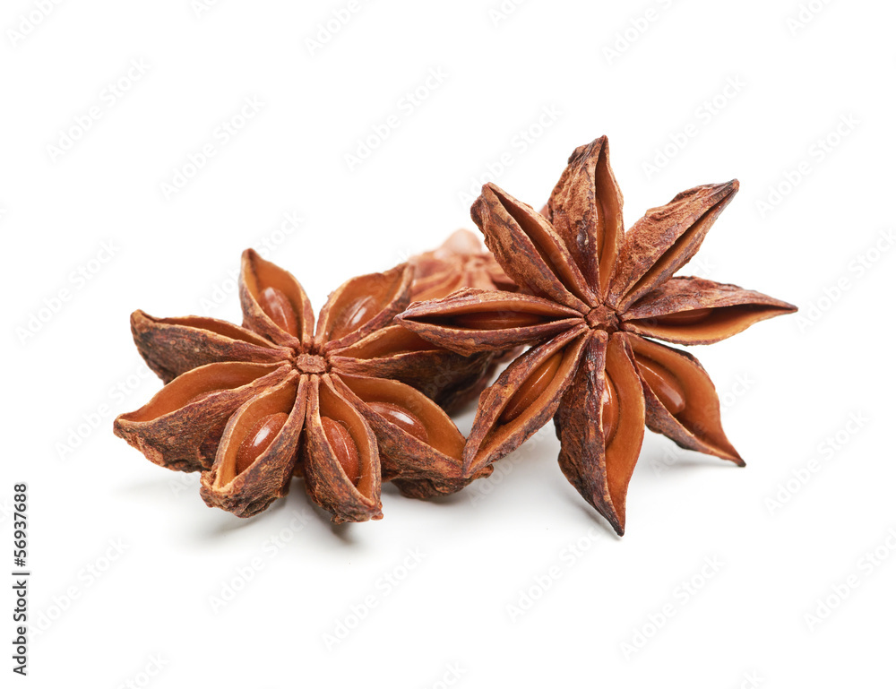 stars anise isolated on a white background