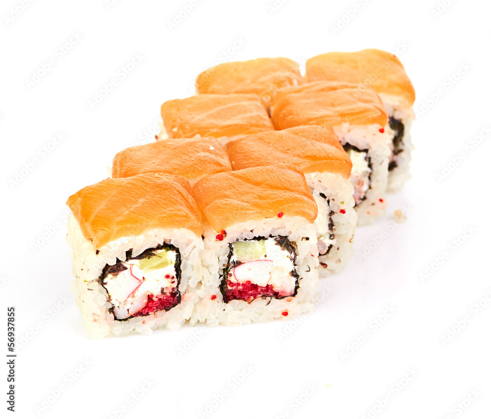 sushi, rolls isolated on white sushi, rolls isolated on white