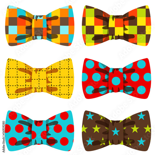 Bow tie set - vector illustration