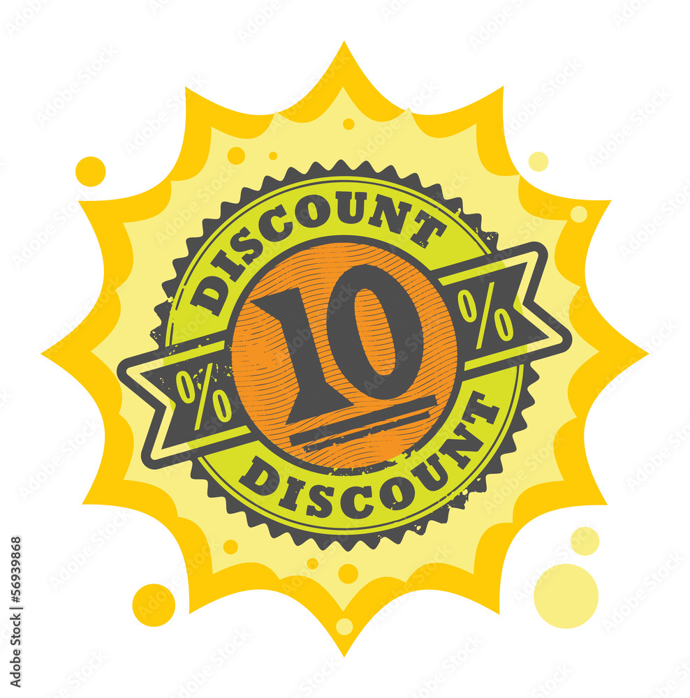 Stamp with the text 10 percent Discount Stamp with the text 10 percent Discount