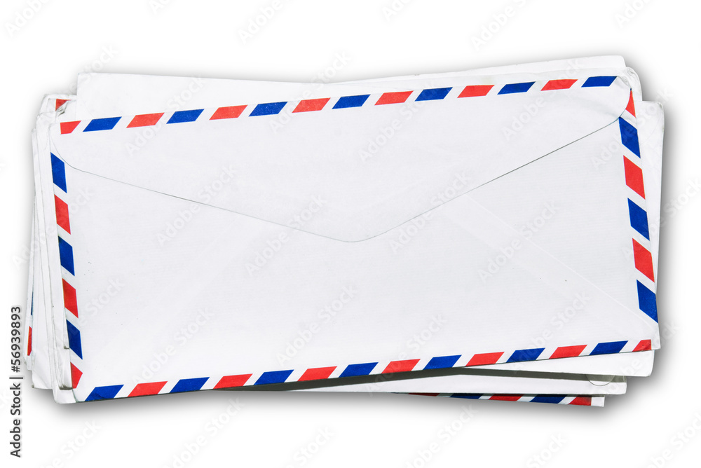 Fototapeta premium old envelopes on white background.