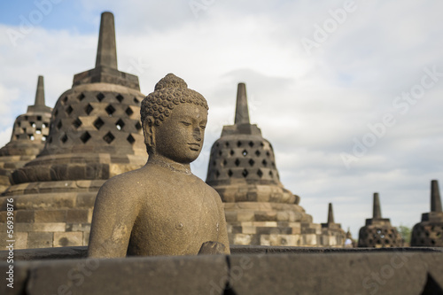 borobudur temple at sunrise.