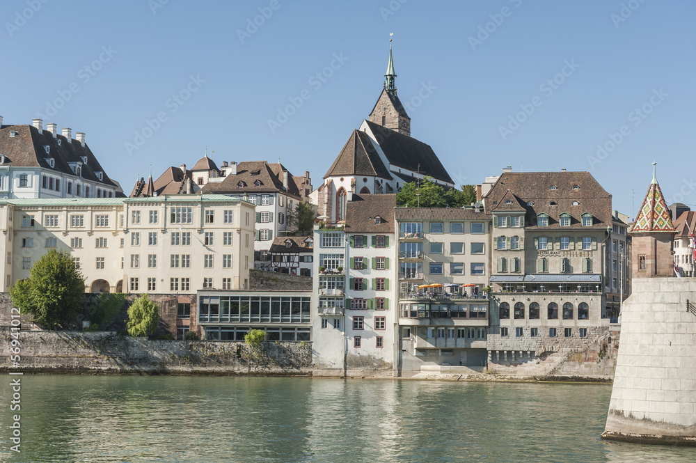 Basel, Altstadt, Martinskirche, Rhein, Rheinbrücke, Schweiz