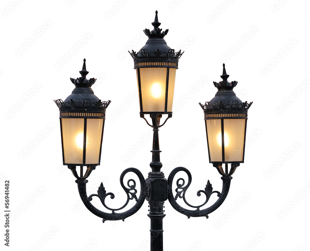 Street lamppost isolate on white background with clipping path Street lamppost isolate on white background with clipping path