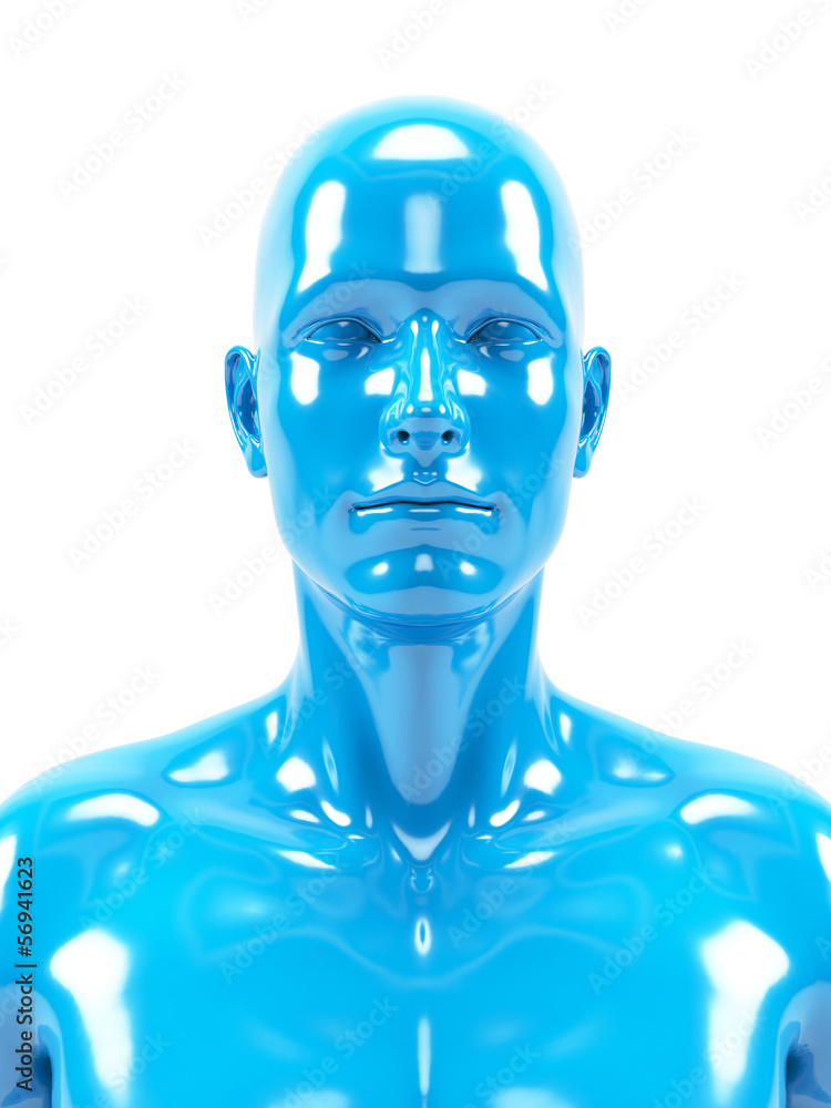 3d rendered illustration of an abstract blue male 3d rendered illustration of an abstract blue male
