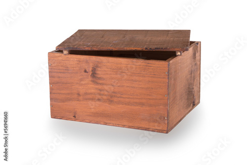 Wooden crate isolated on a white background