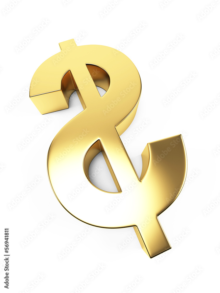3d rendered illustration of a golden dollar sign 3d rendered illustration of a golden dollar sign