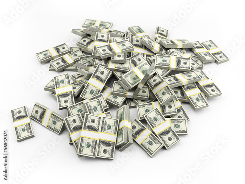 3d rendered illustration of some dollar stacks