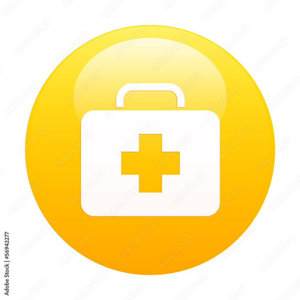 Fototapeta premium Bouton internet health icon orange