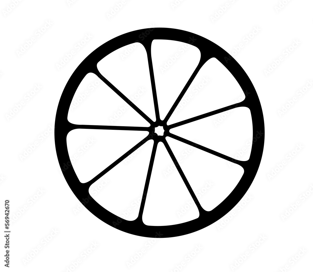 Vector monochrome illustration of citrus logo.
