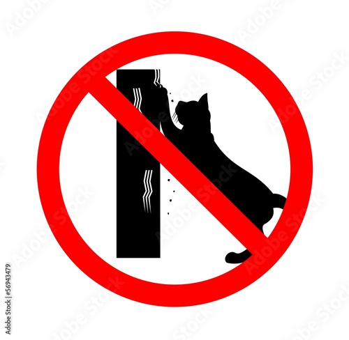猫、禁止、爪とぎ