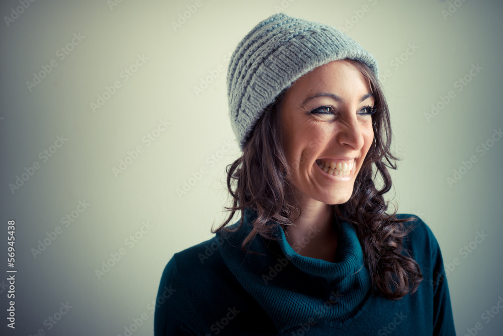 beautiful woman with turtleneck, cap and belt autumn beautiful woman with turtleneck, cap and belt autumn