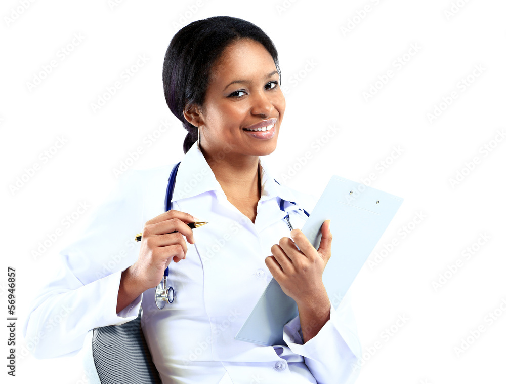 Happy African American trusted Doctor Woman Happy African American trusted Doctor Woman