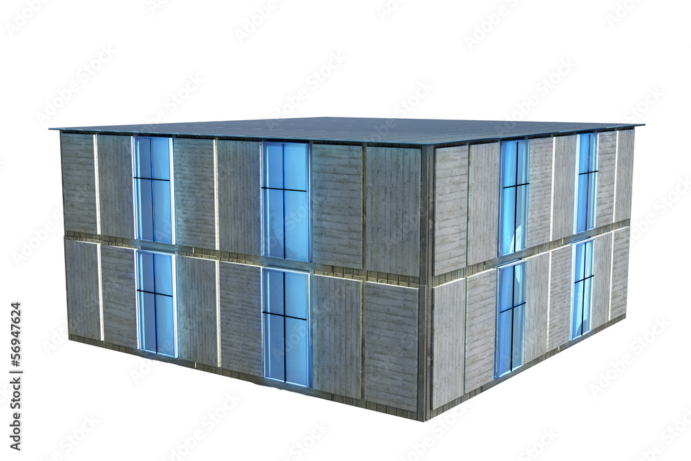 Modernes Haus - isoliert - 3D Render Modernes Haus - isoliert - 3D Render