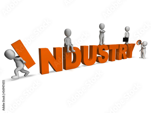 Industry Characters Shows Industrial Workplace Or Manufacturing