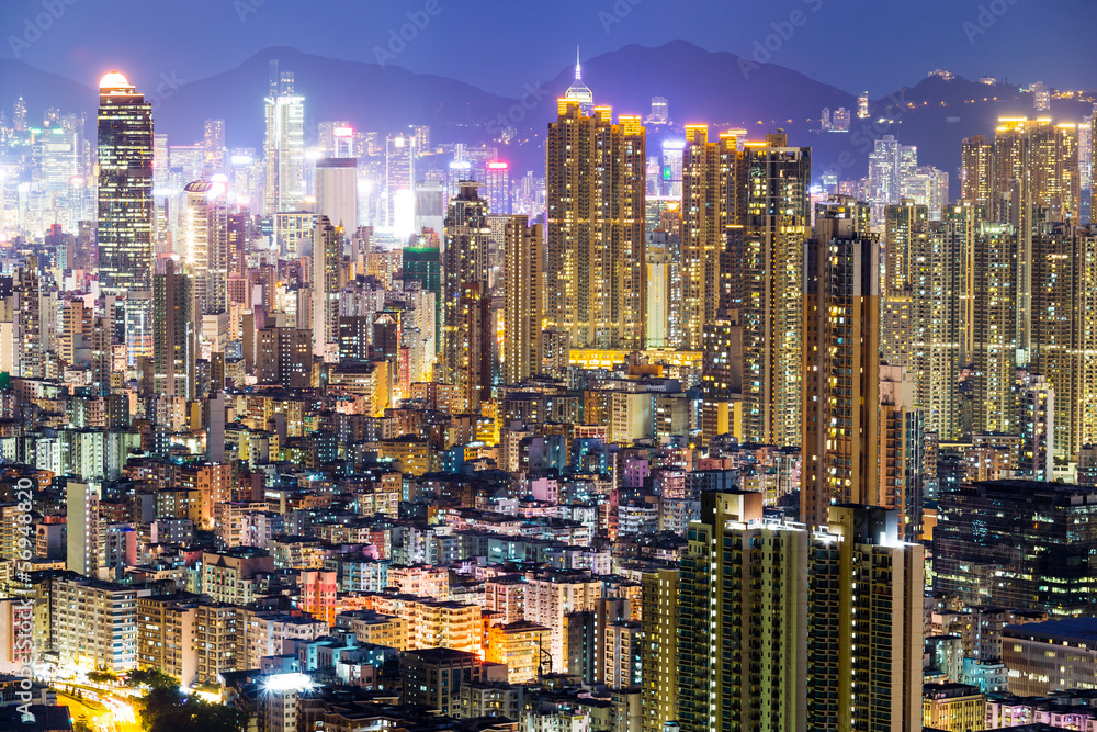 Fototapeta premium Hong Kong cityscape at night
