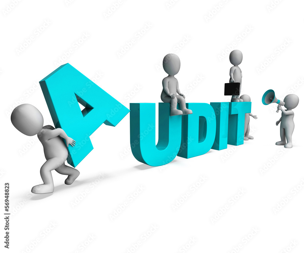 Audit Characters Shows Auditors Auditing Or Scrutiny Audit Characters Shows Auditors Auditing Or Scrutiny