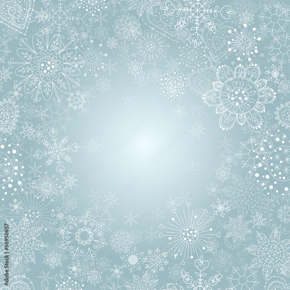 winter background with snowflake illustration