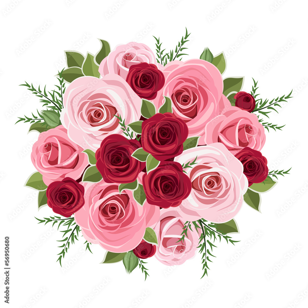 Roses bouquet. Vector illustration.