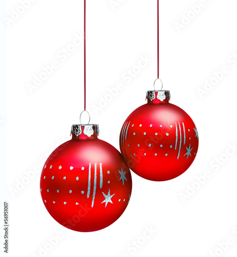 Zwei Rote Christbaumkugeln