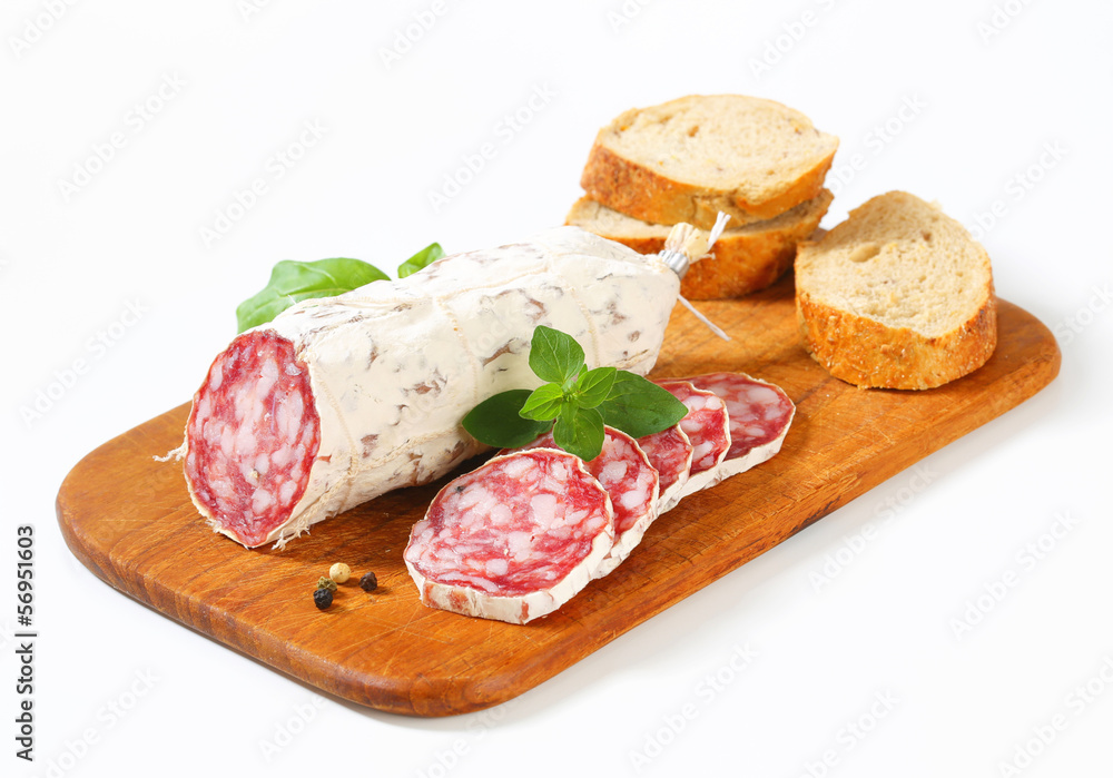 French dry sausage and crispy roll French dry sausage and crispy roll