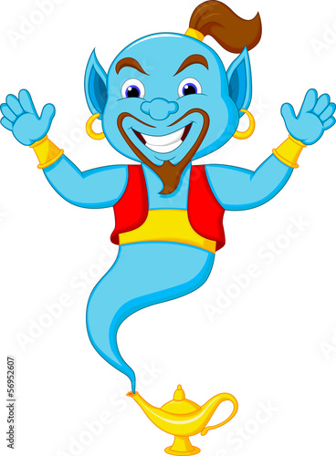Friendly genie cartoon