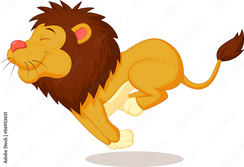 Obraz premium Lion cartoon running