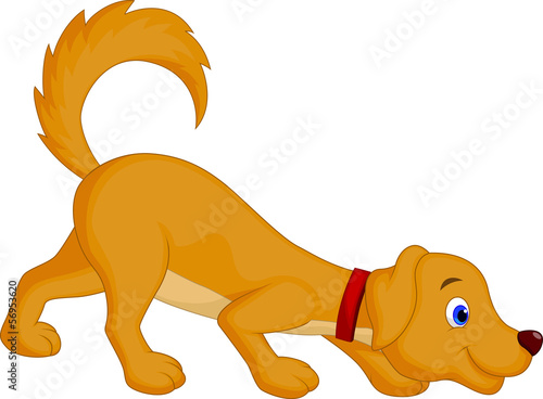 Cute dog cartoon sniffing
