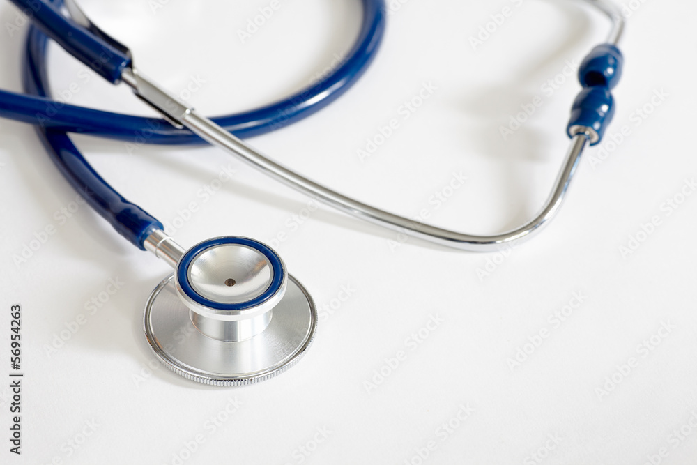 Blue Phonendoscope over White