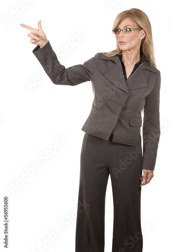 business woman pointing