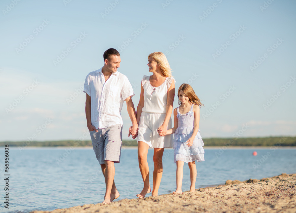 happy family at the seaside