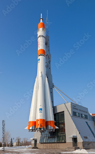 Real "Soyuz" type rocket as monument