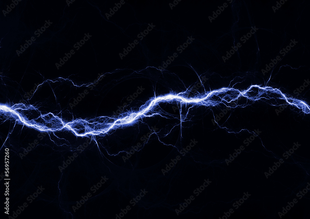 Blue fantasy lightning - obrazy, fototapety, plakaty 