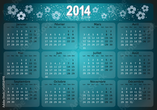 Calendrier 2014 simple - facilement éditable