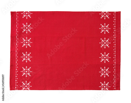 christmas table cloth with clipping path