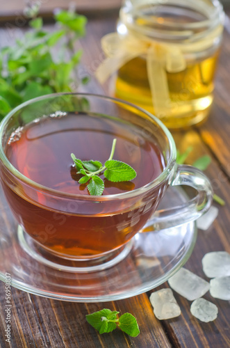 Tea with mint and honey